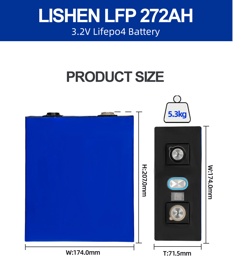 UK Stock Fast Delivery 3.2V Lishen 272Ah 280Ah Lifepo4 Battery Cells Deep Cycles For Home Energy Storage